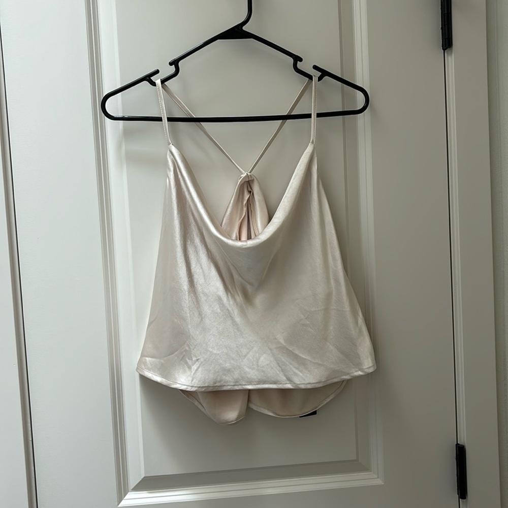 Lulus champagne open-back camisole
